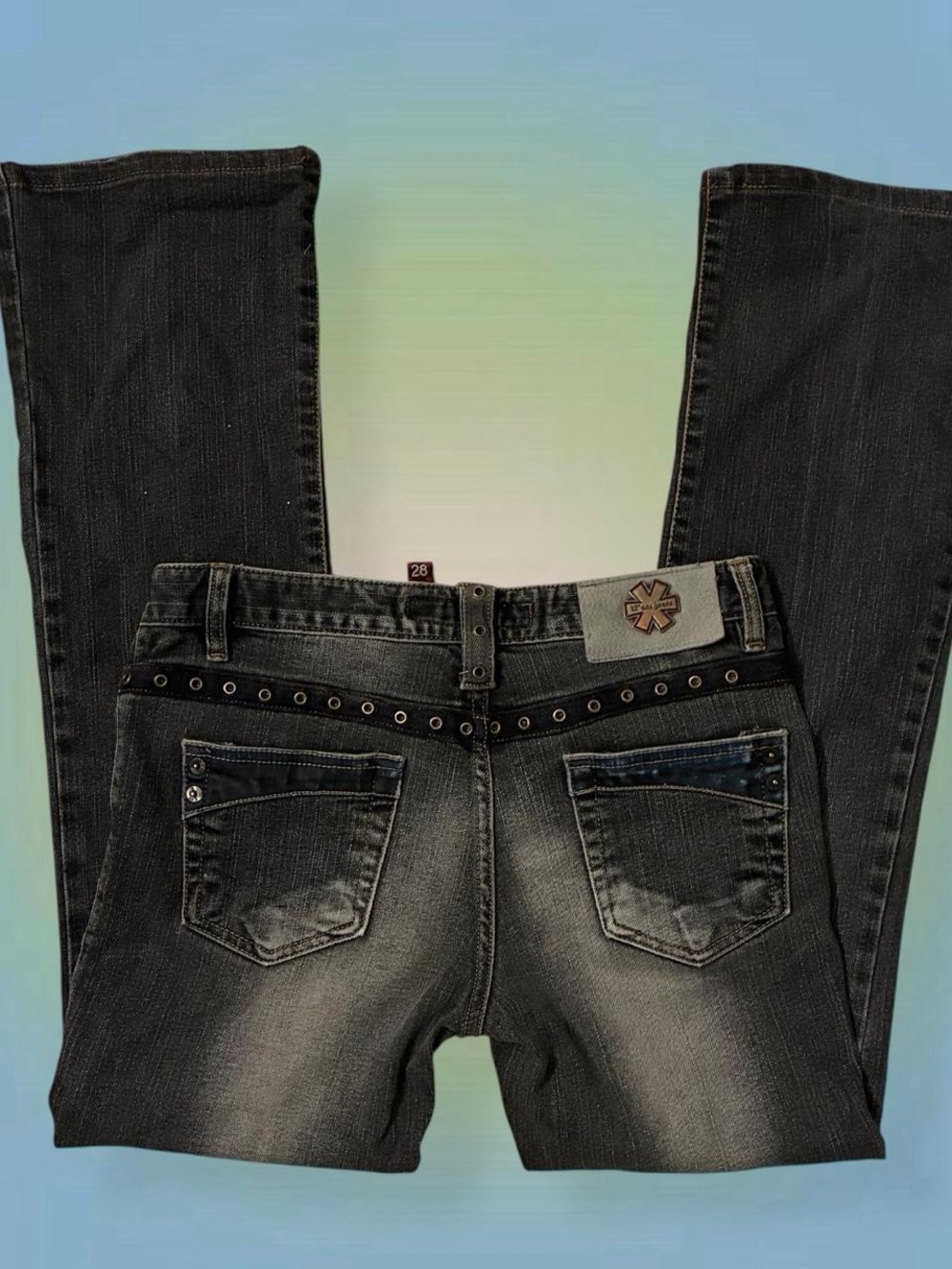 Black Studded Y2K Back Pocket Jeans